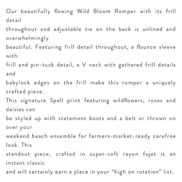 Wild Bloom Romper Play Suit Mustard Spell Designs XS saffron yellow - Picture 13 of 16